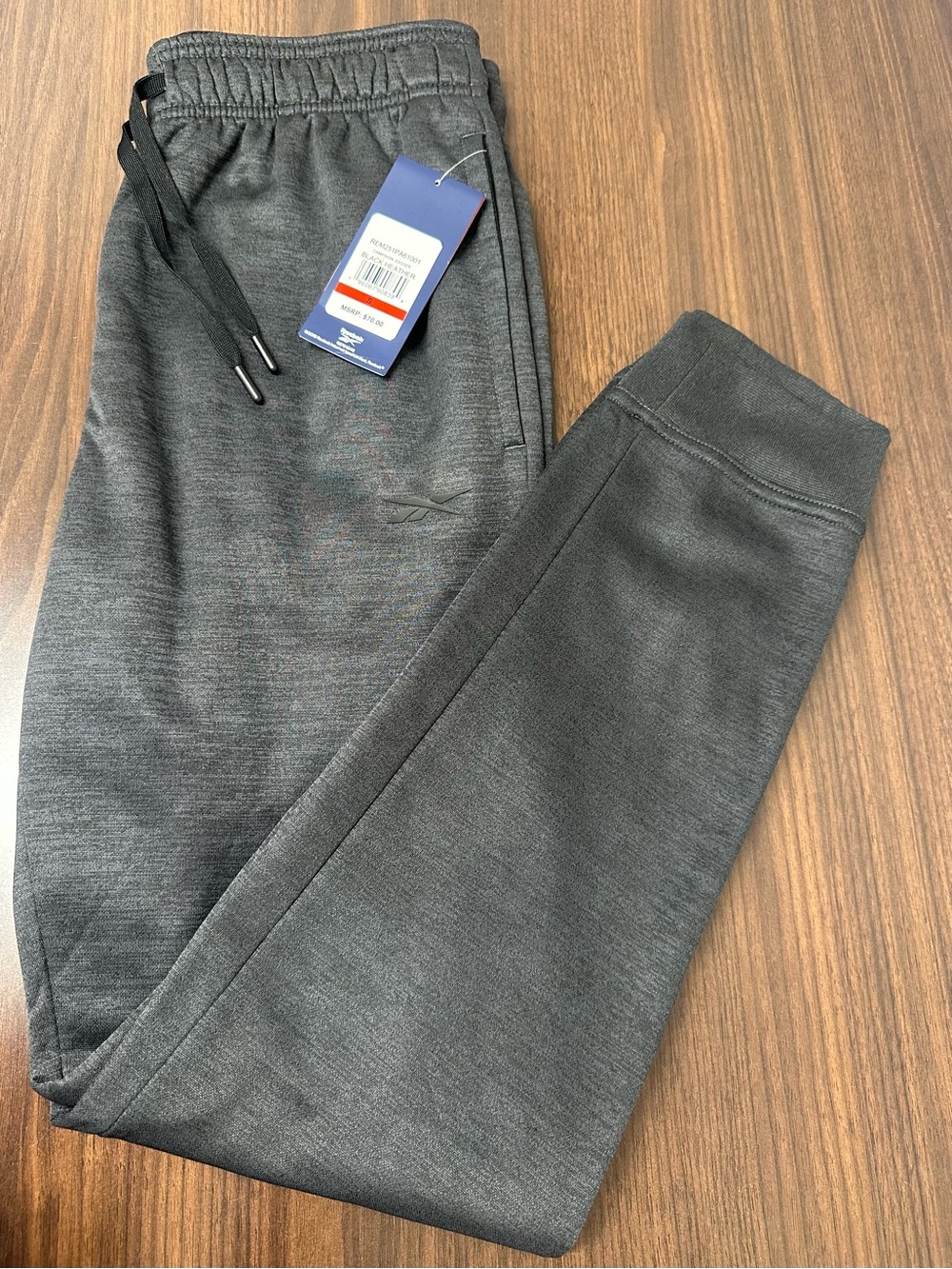 Reebok Campaign Jogger Men's Pants Slim Tapered Black Heather S  NWT $70